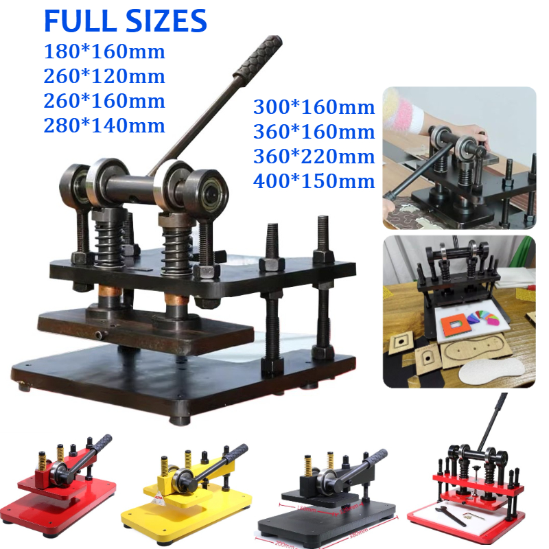 Leatherwork Machine - フルサイズ革裁断機エンボスプレート手動ダイカッターデュアルガイドシャフト様々な素材に対応するダイカット