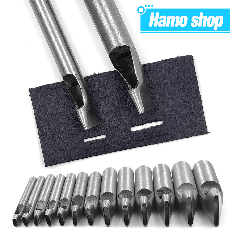 Rivet Setter Tool - 2mm/3mm幅の革用オーバル型穴あけパンチ、革工具、スチール製クラフト中空穴あけパンチ、革ベルト穴あけパンチ、DIYツール（バッグ用）