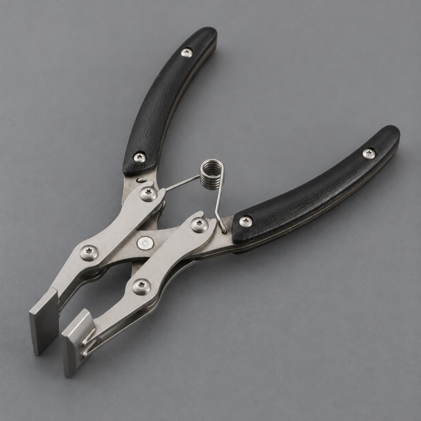 ステンレス製レザー加工用プライヤー。革の端を折り曲げるための - Leatherwork Hand Press のレビューと価格