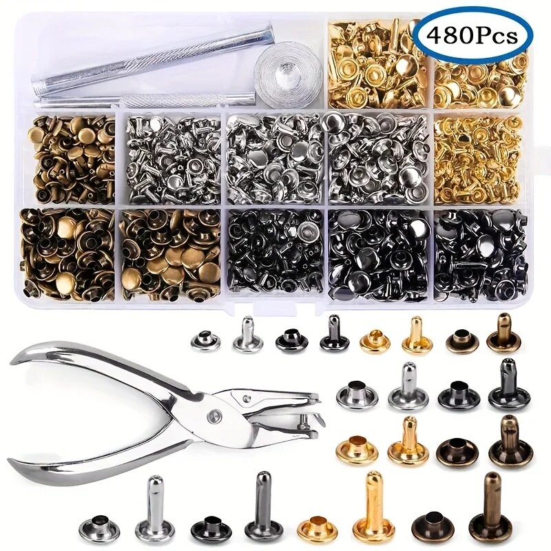 金属ダブルキャップリベットスタッドラウンドリベット DIY  - Rivet Setter Tool のレビューと価格