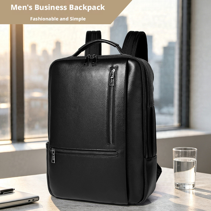 メンズ用、本物の黒革を使用したノートパソコン用バックパック。 - Leather Work Rucksack Mens のレビューと価格