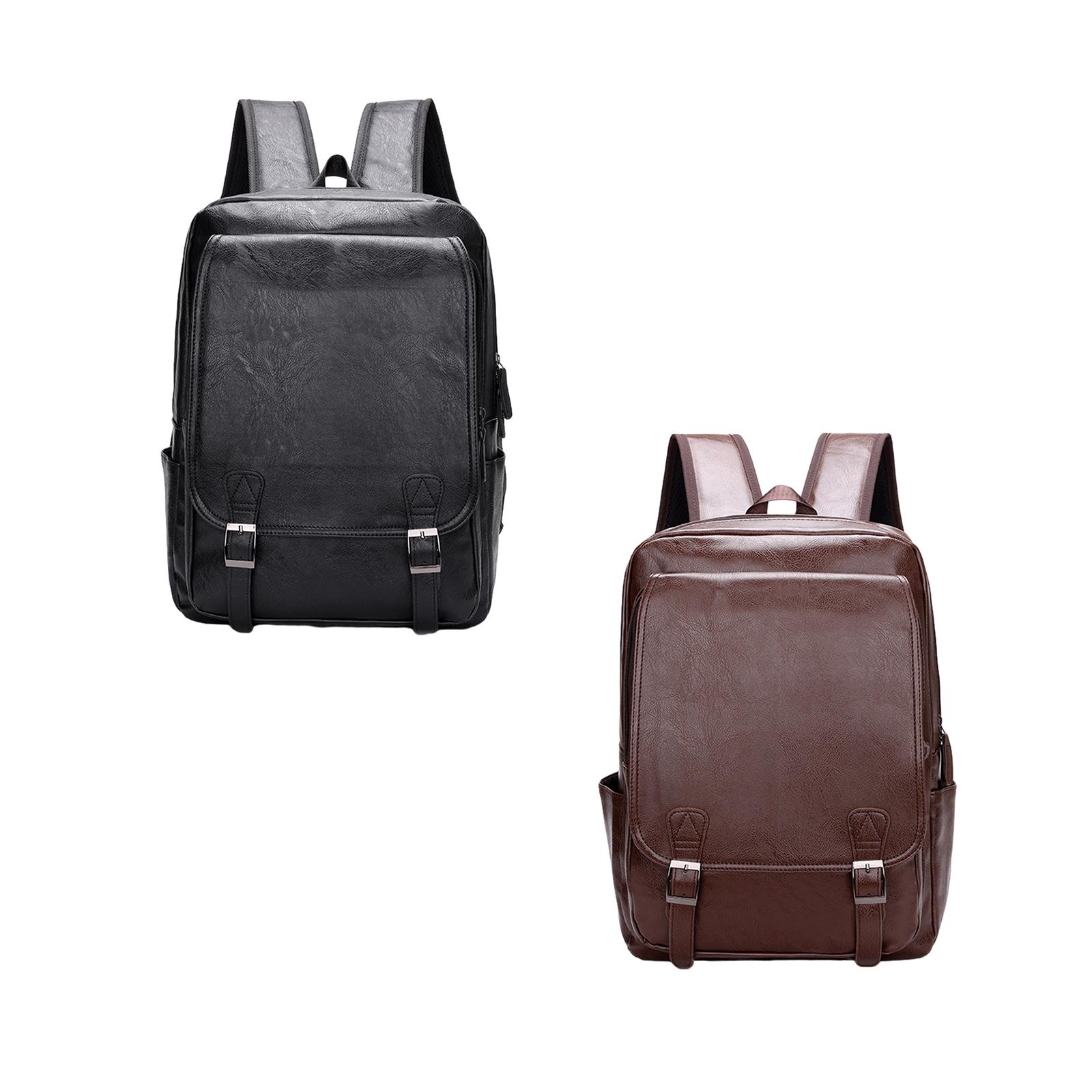 メンズ PUレザー製ノートパソコン用バックパック。防水仕様で - Leather Work Rucksack Mens のレビューと価格