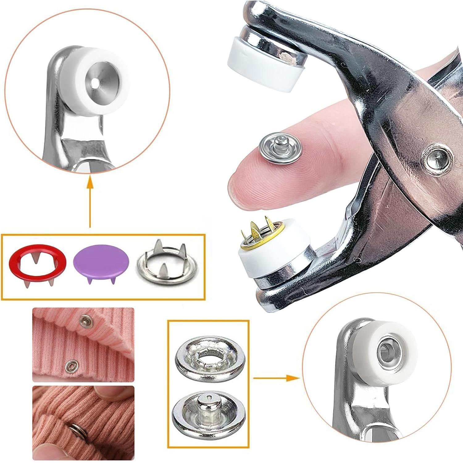 100セットの金属製スナップボタンとファスナーペンチプレスツ - Rivet Setter Tool のレビューと価格