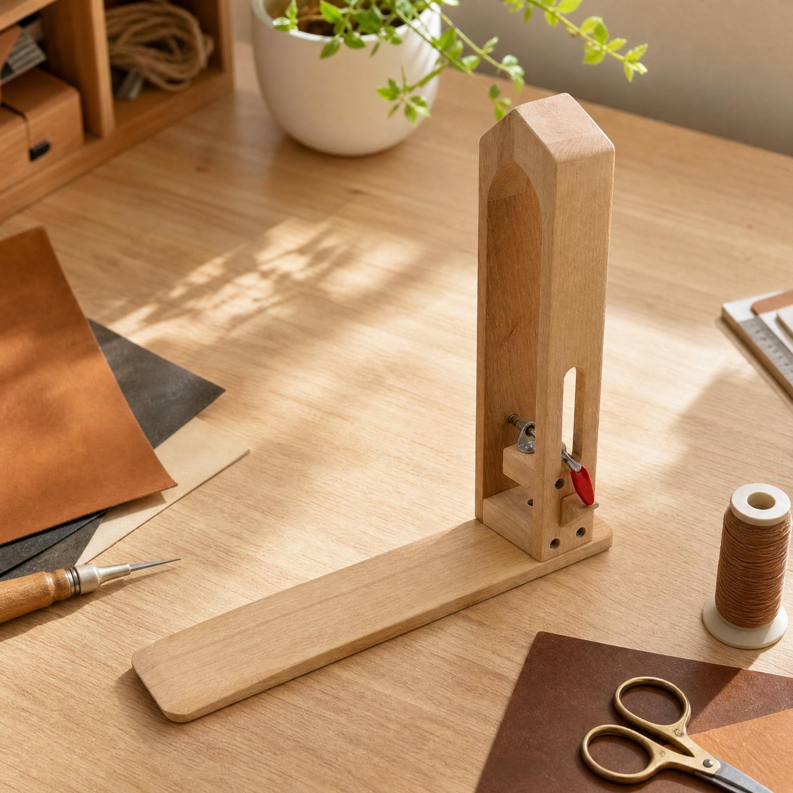 革細工用縫い合わせクランプ、ブナ材製、手縫いプロジェクト用の - Leatherwork Hand Press のレビューと価格