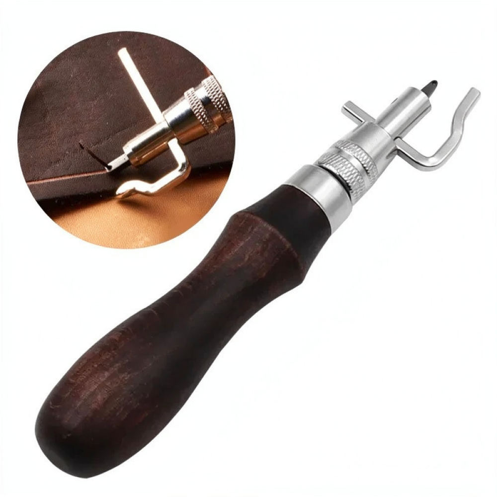 手動式レザー縫製用溝切りツールキット、縁折り機、革の厚み調整 - Groover Stitching Tool のレビューと価格