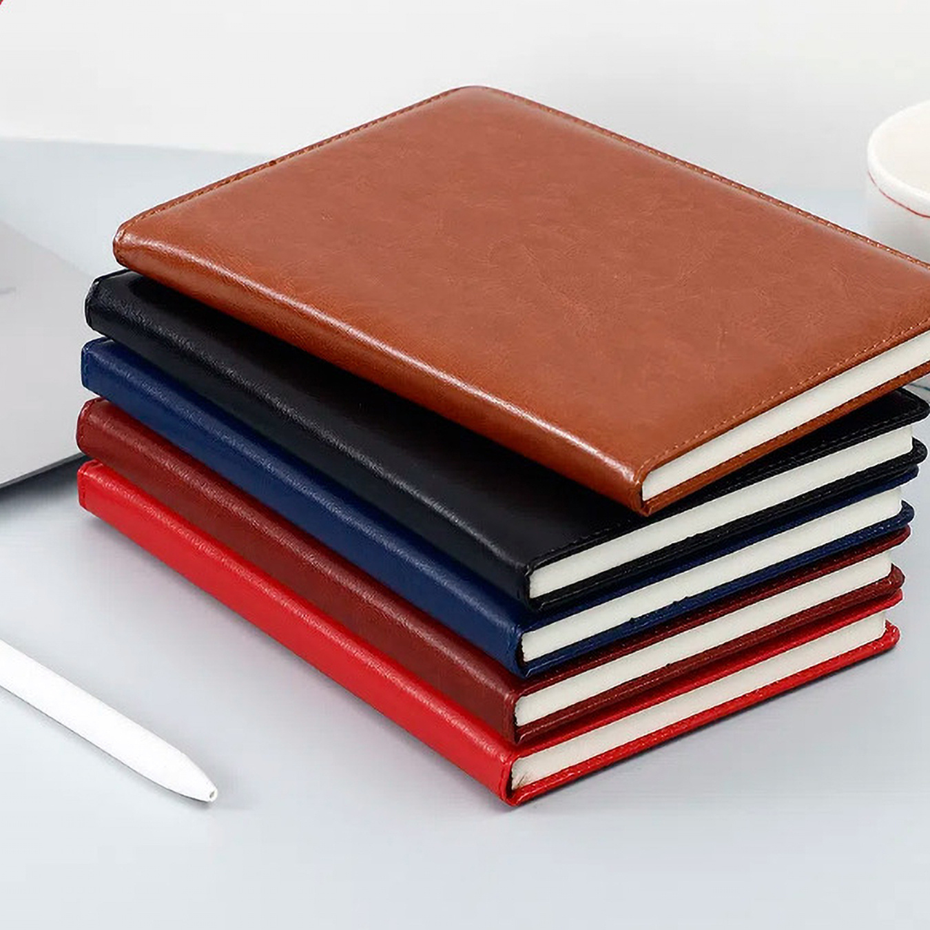 水彩画の音楽記号レザージャーナルノートブック、パーソナライズ - Leather Work Diary Covers のレビューと価格
