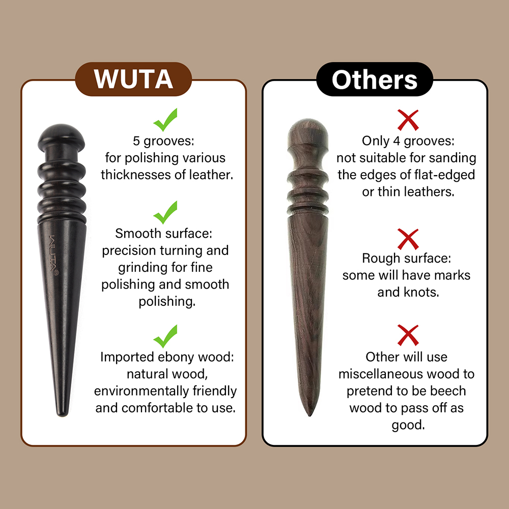 WUTA 1PC プロレザーエッジバーニッシャー高密度黒檀黒 - Bone Folder Tool のレビューと価格