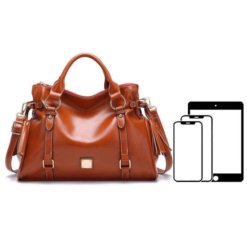 レトロなソフトレザーの女性の大容量トートバッグ高級デザイナー - Leatherwork Designs のレビューと価格